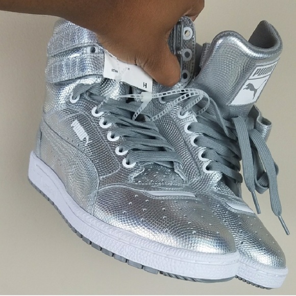 puma silver high tops